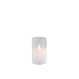 Lampe J-Line Shiny en verre transparent vue de face