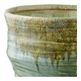 Vase vert en céramique, détail de la texture