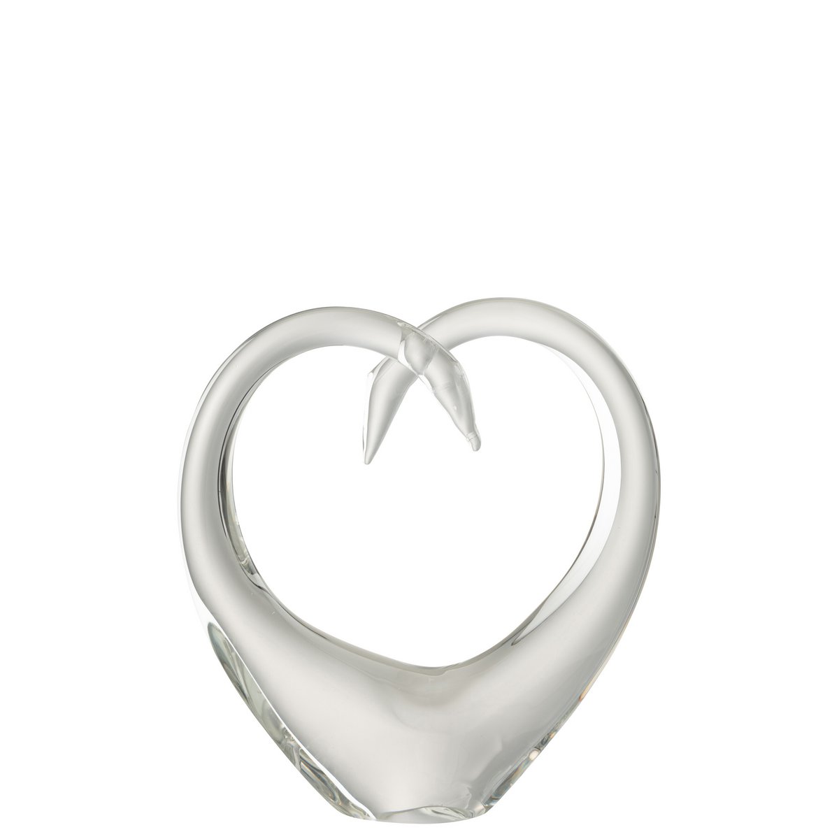 Presse Papier Coeur en Verre Transparent - vue de face
