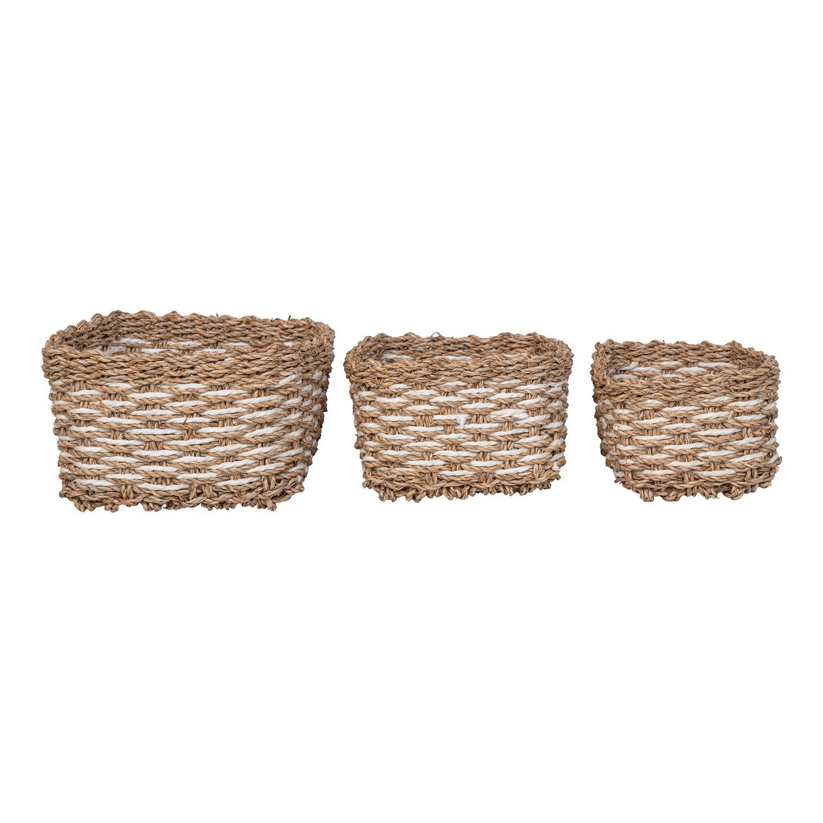 Détail du panier Pala, texture naturelle et blanche