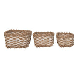 Détail du panier Pala, texture naturelle et blanche