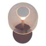 Table de batterie à LED à 2 ert "Gomba" pour l'extérieur et à l'intérieur, en métal et en plastique en mûre, 18,5 cm de haut