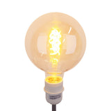 2 Set LED lampe E27 Version, 5 watt Ø 12,5 cm, métal et verre, ambre