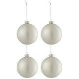 Boules de Noël J-Line en verre argenté mat, boîte de 4