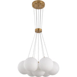 Lampe suspendue Jenna or blanc 7 lumières