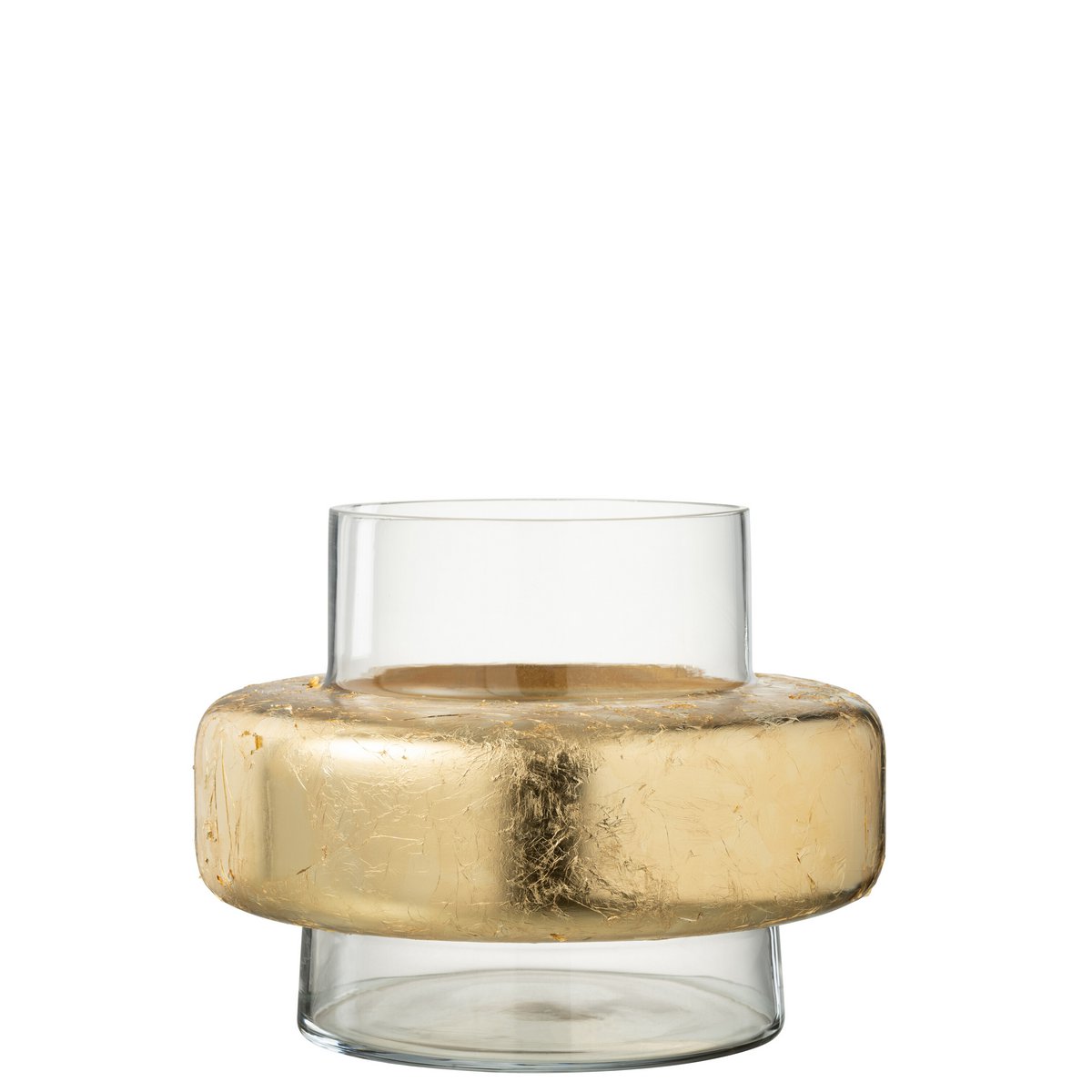 Vase J-Line Cylinder Ring en verre transparent, vue de côté