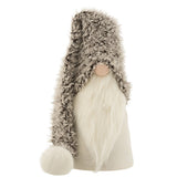Figure de Noël Santa Winter en polyresine, vue de face, couleur grise