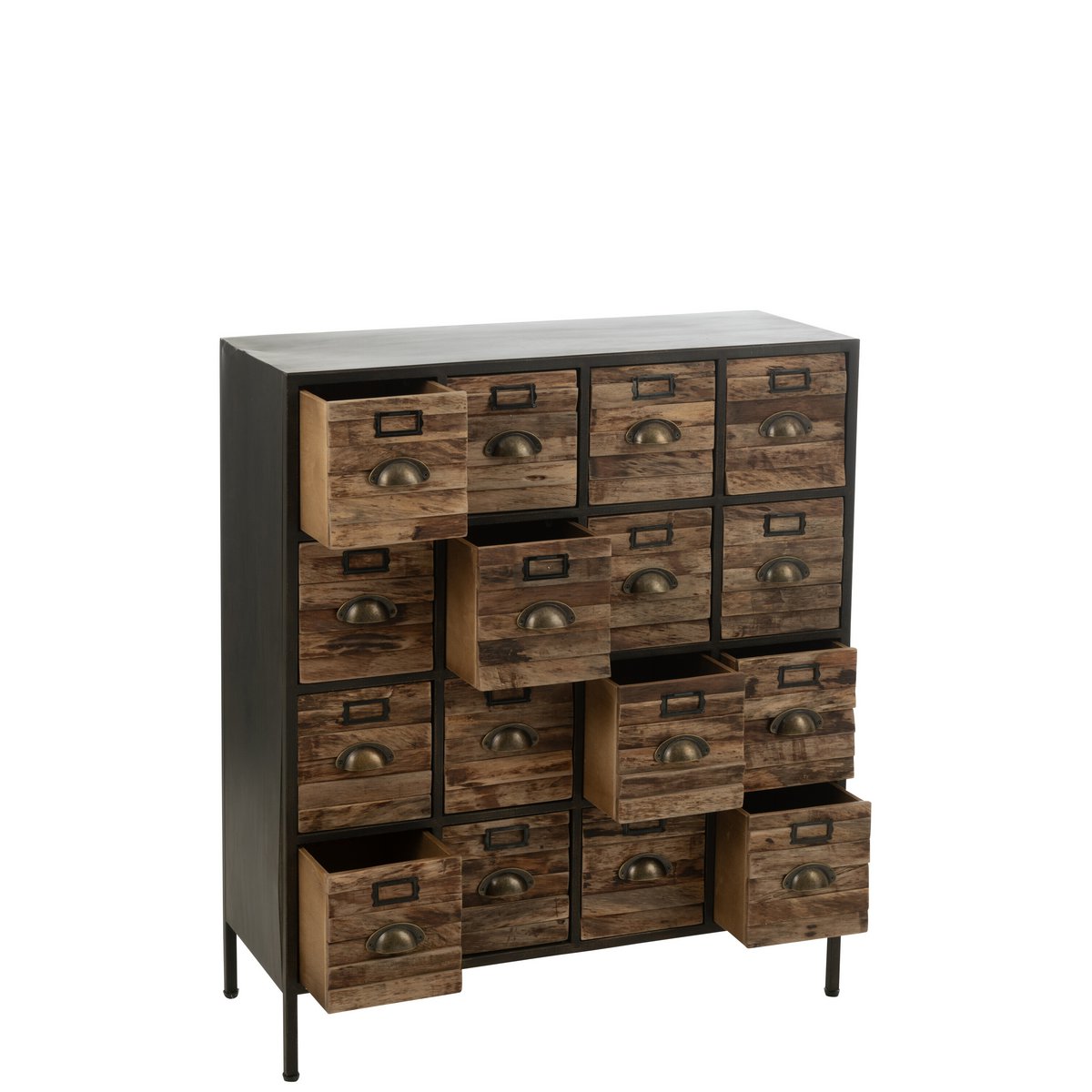 Détail de la finition marron de l'armoire J-Line