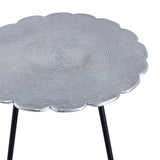 Table d'appoint métal table décorative 4 parties Hilton ø 35 x H 45 cm ronde aluminium argenté ou doré
