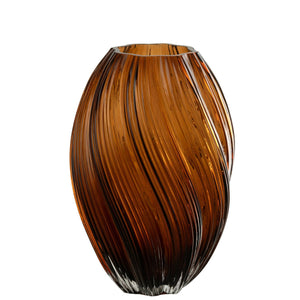 Vase J-Line Carol en verre marron, vue de face