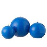 Bougie Boule Cire Fluo Bleu - vue de face avec lumière