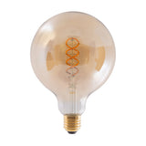 2 Set LED lampe E27 Version, 5 watt Ø 12,5 cm, métal et verre, ambre