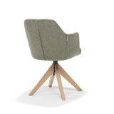 Fauteuil Calvin Turning Punch Oak tissu vert doux