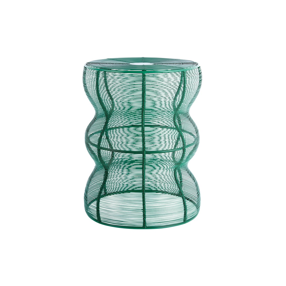 Table d'Appoint Cuerda Onda de Leitmotiv, design rétro et ondulé en vert