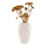 Vase en céramique sable, vue latérale montrant les détails du visage