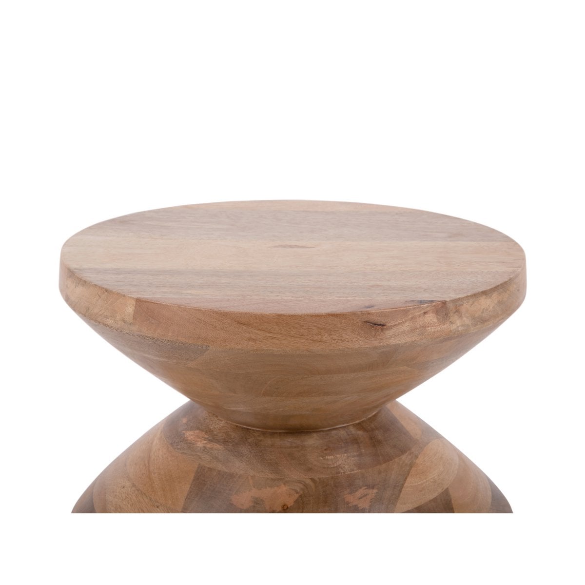 Détail du Totem de table d'appoint - finition en bois