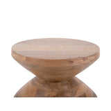 Détail du Totem de table d'appoint - finition en bois