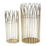Ensemble de lanternes romantiques en 2 pièces avec insert en verre rond dans une élégante structure en fil noir ou doré