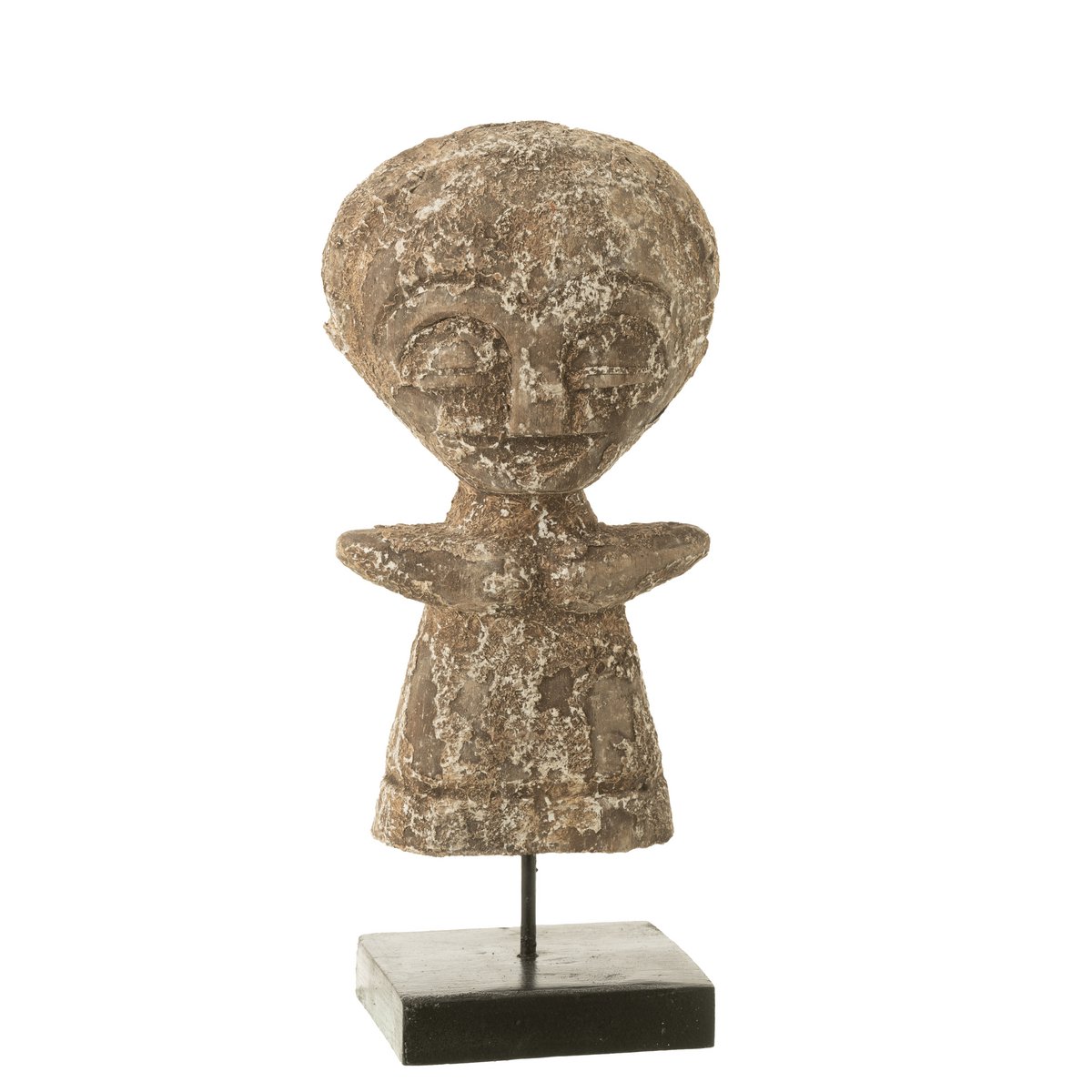Statuette Ying en bois naturel, vue de face
