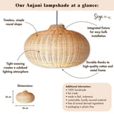 Abat-jour Anjani suspendu, design boho chic dans un intérieur