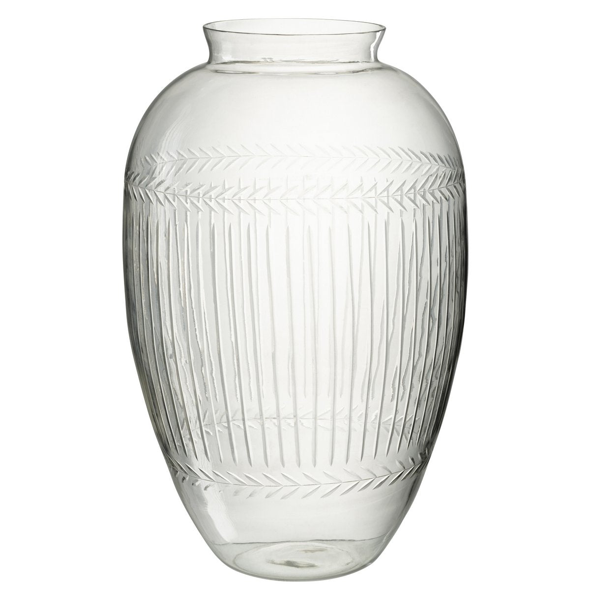 Vase J-Line en verre transparent de 61 cm, élégant et moderne