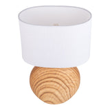 Lampe de table en céramique "Woody" - lampe de table en céramique avec des lames de texte dans la nature, E14, lampe de table pour le salon ou le bureau