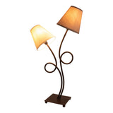 Lampe de table, "boho" "à 2 flammes, lampe de table brun / beige, avec socket e14, pour salle à manger, salon, couloir ou bureau, 65 cm de haut