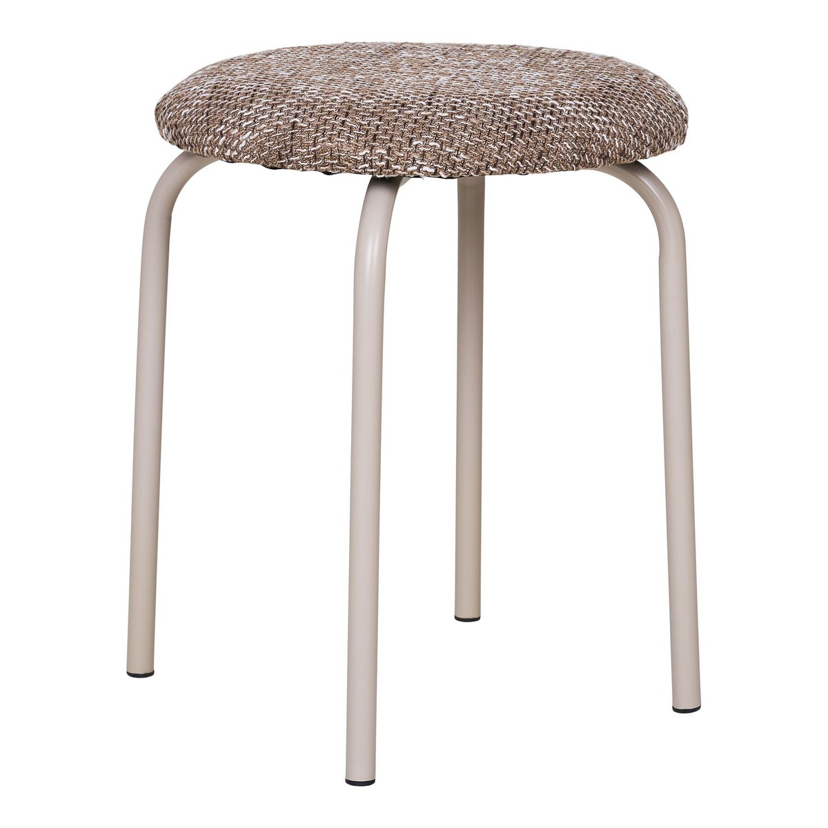 Tabouret Asmara marron en textile, vue de face
