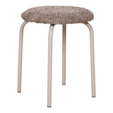 Tabouret Asmara marron en textile, vue de face