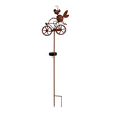 Brochette de terre solaire LED Brown H: 88 cm, pour l'extérieur, la brochette de terre en métal et en plastique en marron, avec LED intégrée