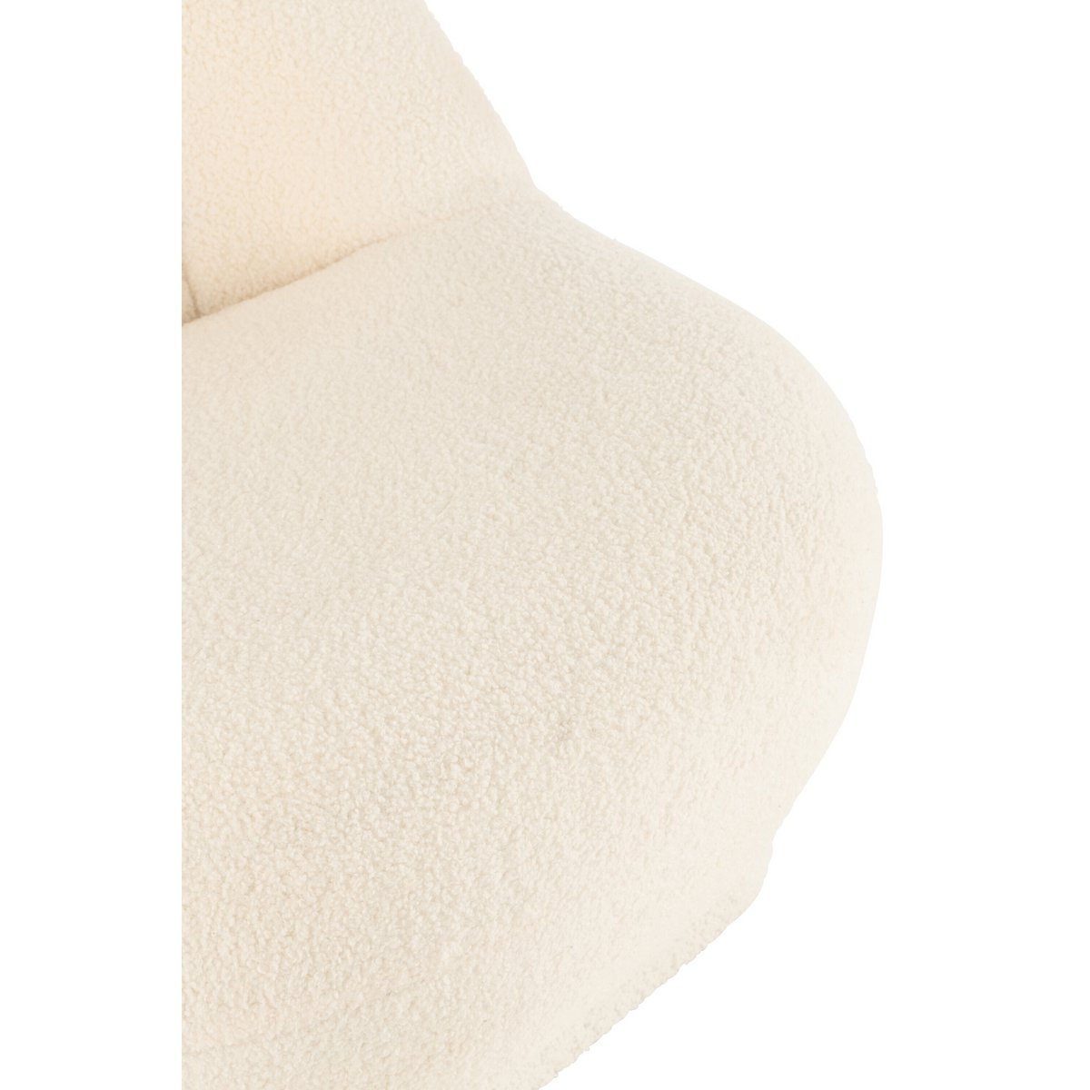 Fauteuil Teddy Bouclé blanc J-Line, accoudoir en détail