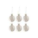 Couronne boule de Noël J-Line en verre blanc, vue de face