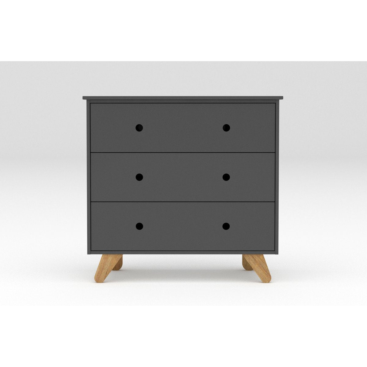 Détail des tiroirs de la commode Moebilia avec trous pour les doigts