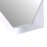 Miroir mural Gorillz Hive avec étagère - Miroir hexagonal - 60 x 52 cm - Blanc industriel