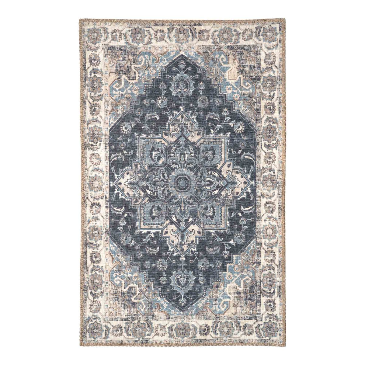 Paillasson Havana bleu avec motif élégant en polyester chenille