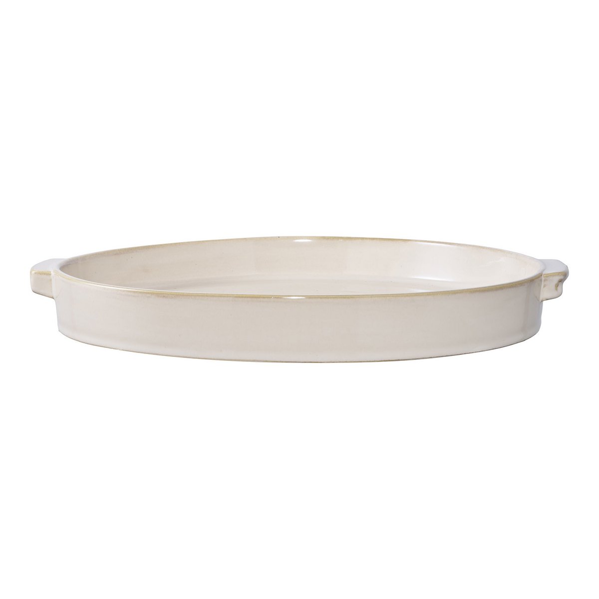 Plateau décoratif en céramique blanc sur table en bois