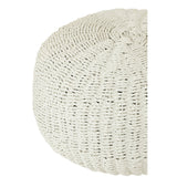 Pouf rond J-Line en plastique tissé blanc - vue avant