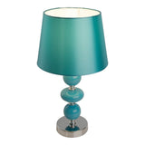 Lampe de table en céramique "Araga" 36 cm de haut, lampe de table en métal, en céramique, avec des lames de texte, turquoise, avec socket E14, éclairage pour salle à manger, salon, couloir ou bureau