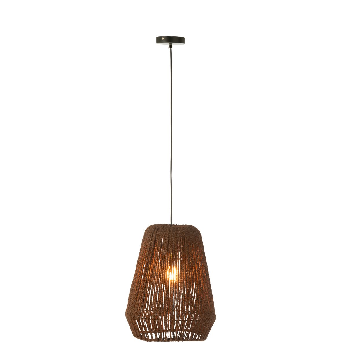 Lampe suspendue J-Line en métal noir, vue de face
