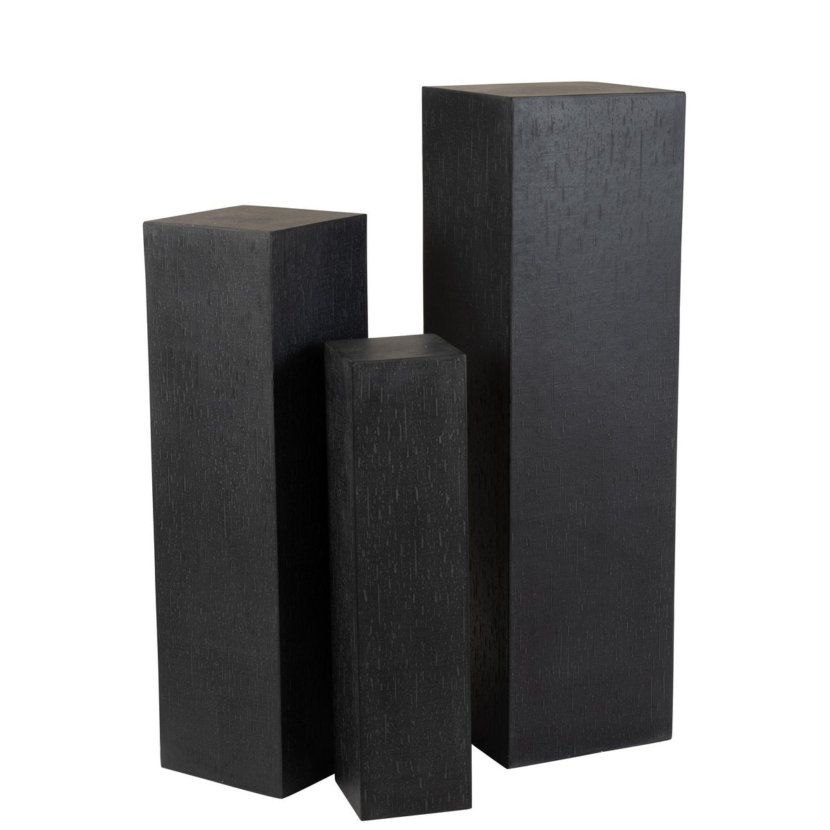 Colonne J-Line Rectangulaire Argile Haute Noir, vue avant avec détails céramique.