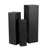 Colonne J-Line Rectangulaire Argile Haute Noir, vue avant avec détails céramique.
