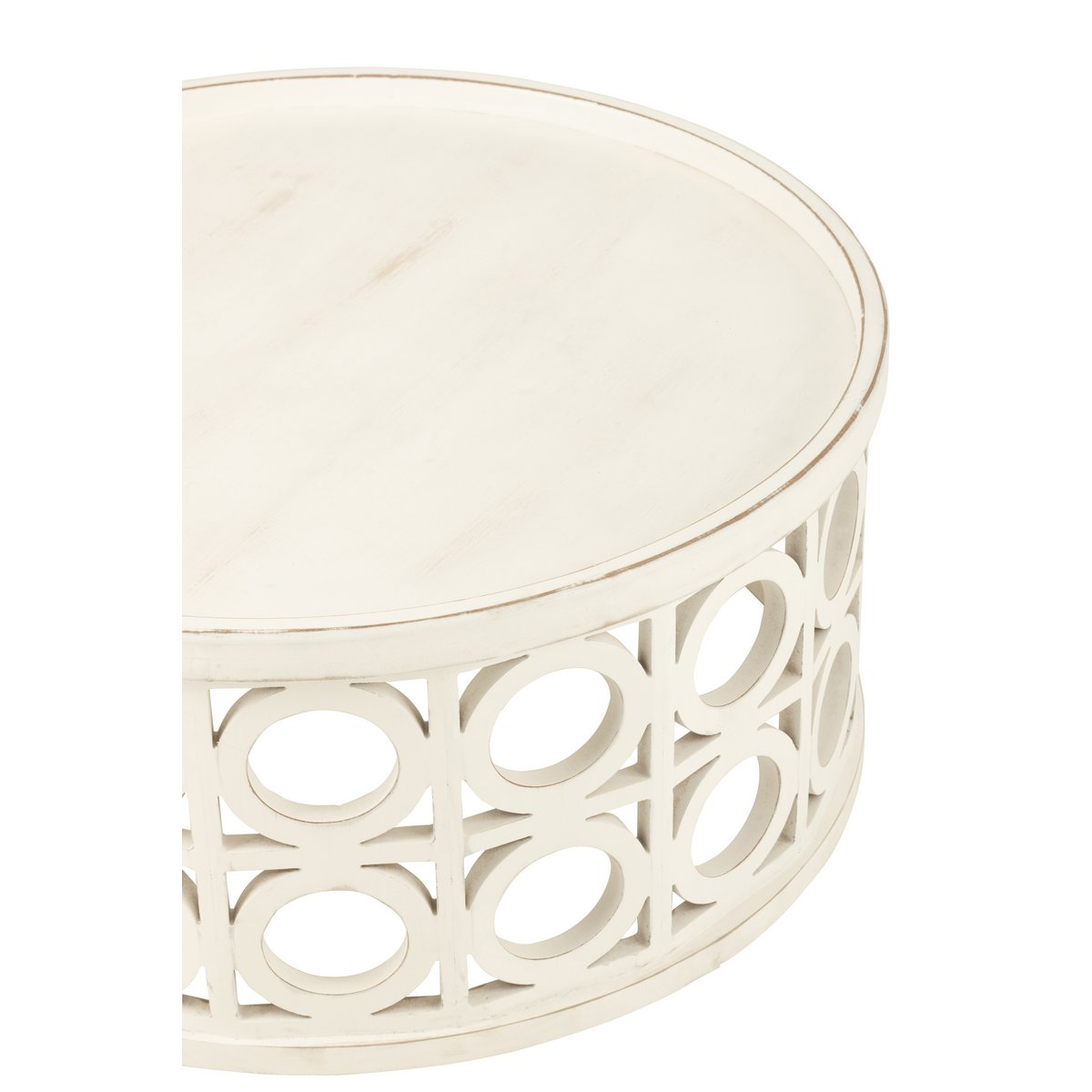 Table basse J-Line en MDF blanc, angle supérieur