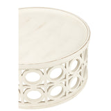 Table basse J-Line en MDF blanc, angle supérieur