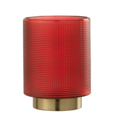 Lanterne J-Line Checked en verre rouge et or vue de face