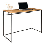 Bureau Vita en aspect chêne avec cadre en métal noir, vue de face