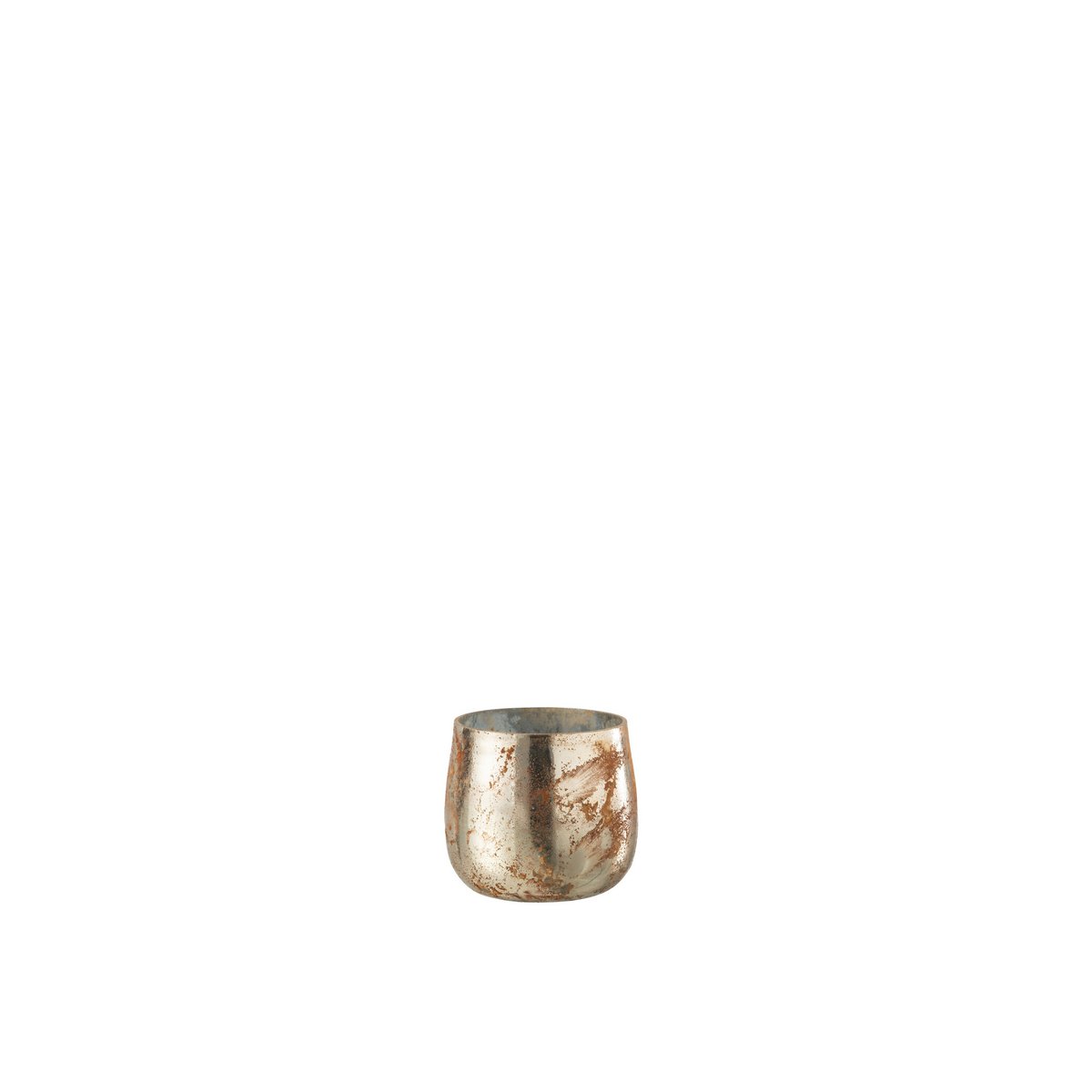 Bougeoir J-Line en verre marron et or, vue de face