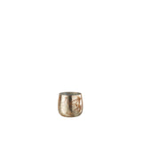 Bougeoir J-Line en verre marron et or, vue de face