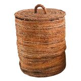 Panier à linge OMBAK avec couvercle ouvert, montrant son espace intérieur