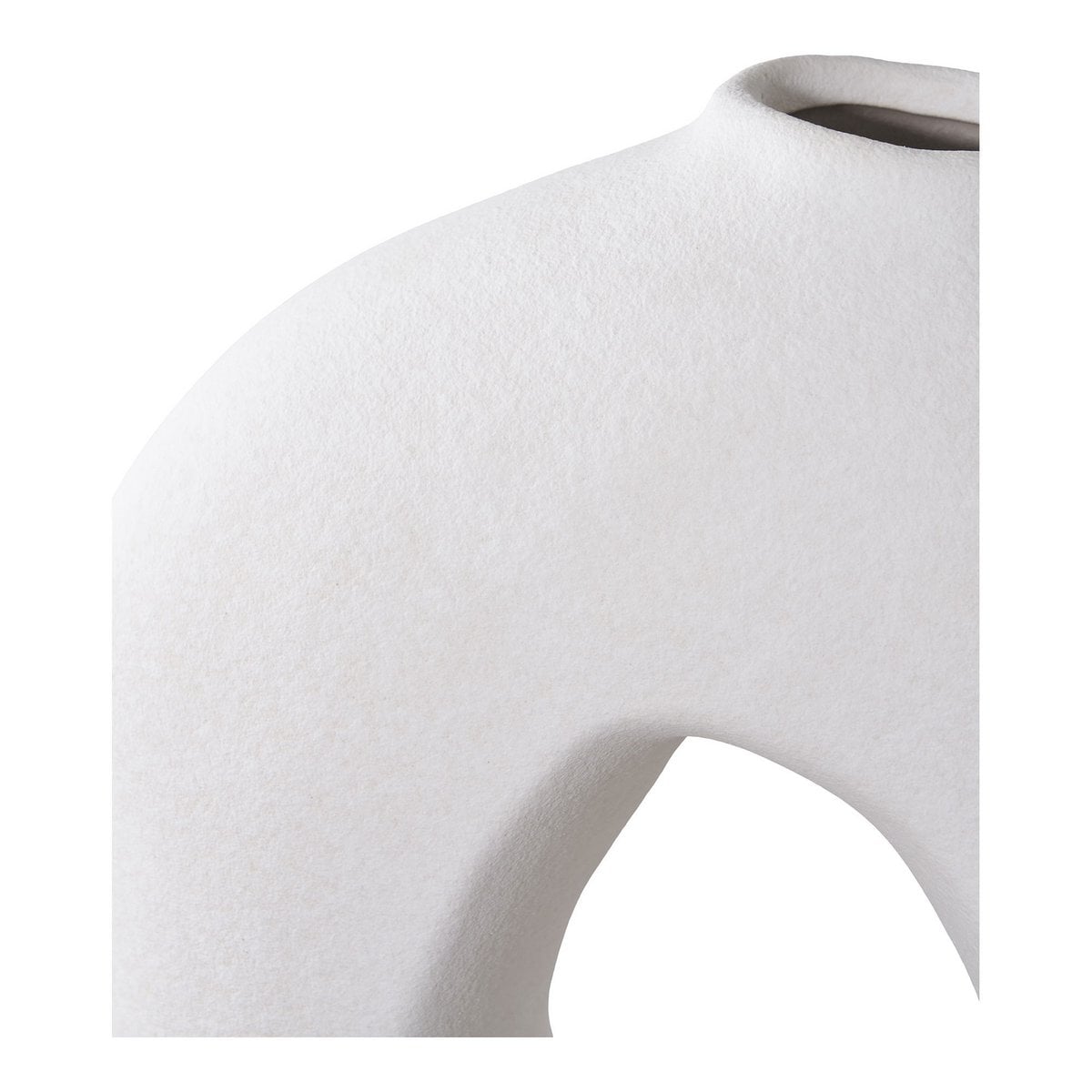 Vase nordique, texture céramique blanche en gros plan
