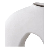 Vase nordique, texture céramique blanche en gros plan